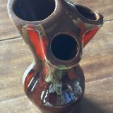 Vintage TriFlore Vase, Vallauris Ceramic, H 16 cm
