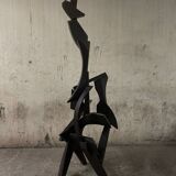 Large abstract sculpture in painted wood