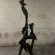 Large abstract sculpture in painted wood