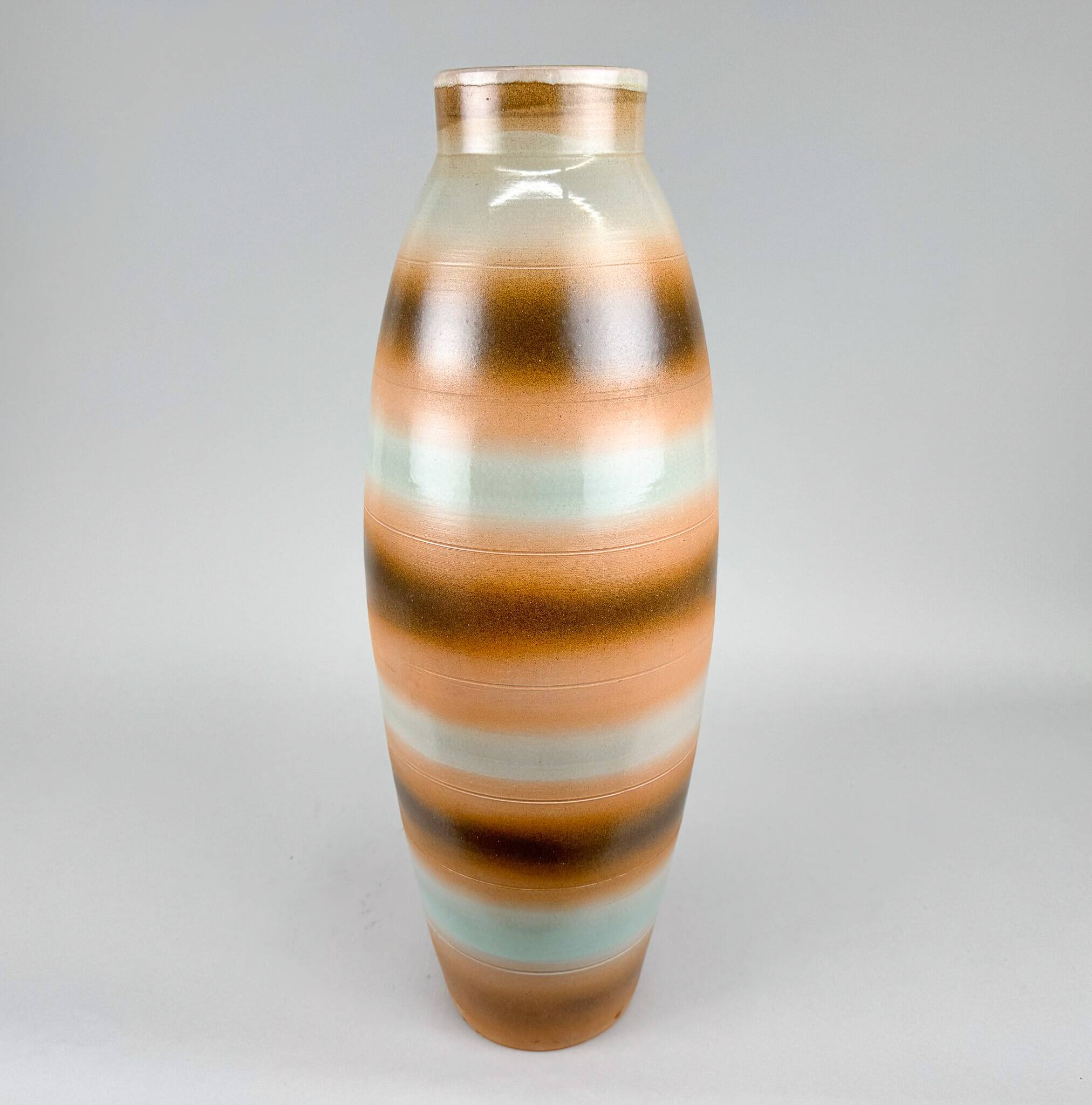 Mid-Century Large Ceramic Floor Vase, Czechoslovakia