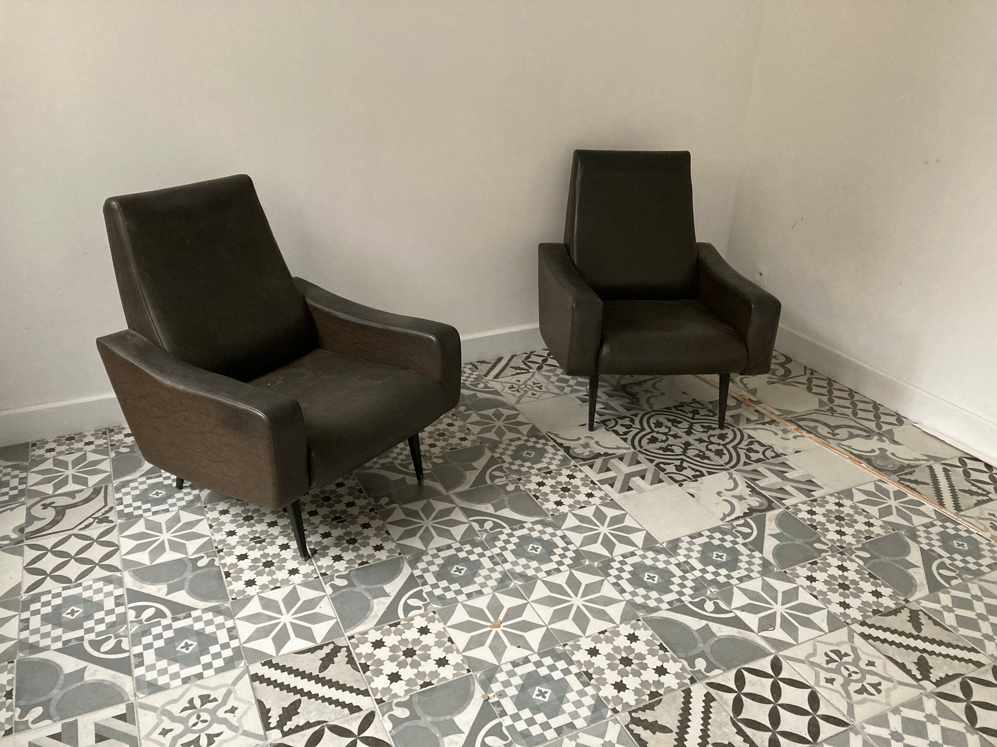 Pair of 50's armchairs