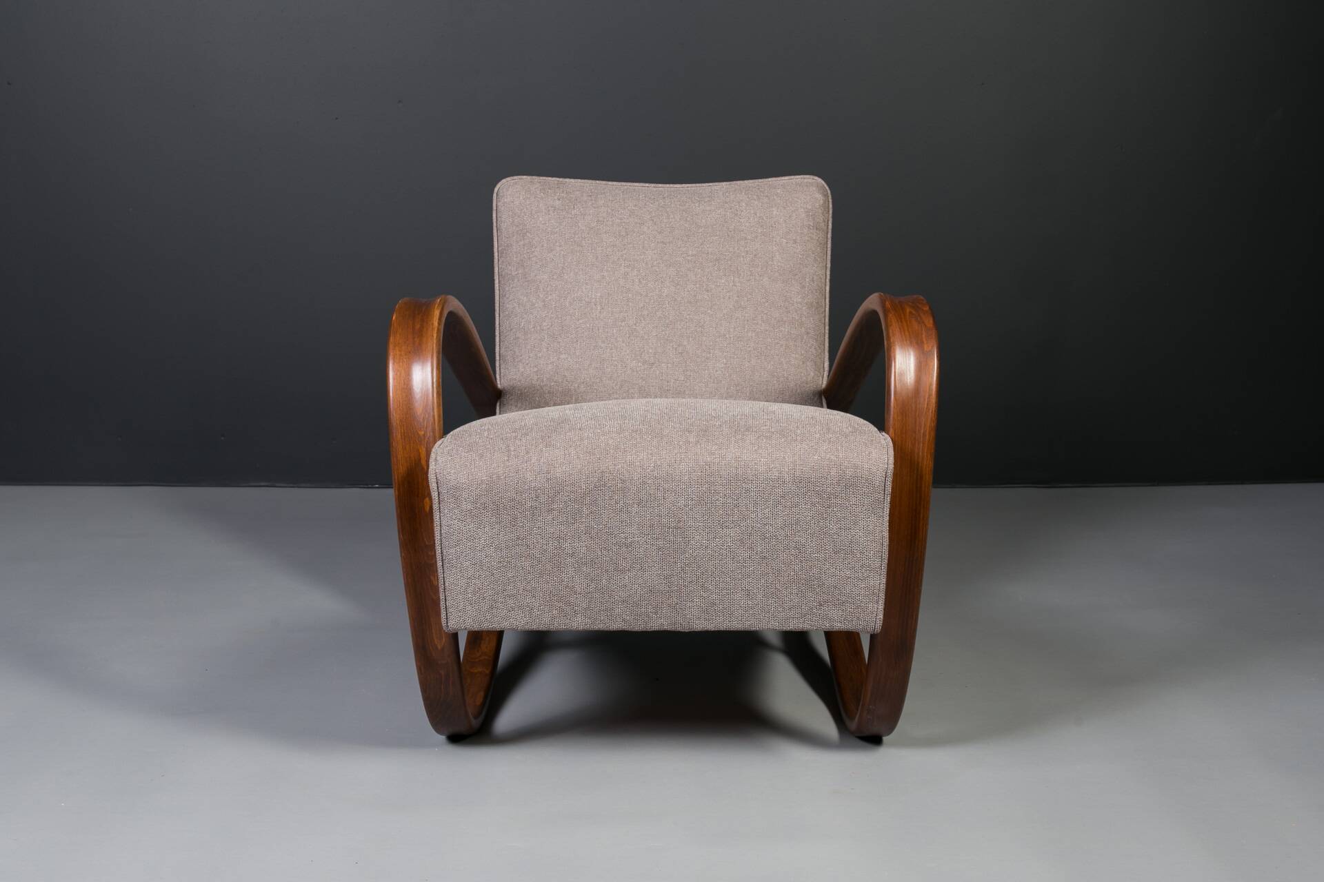 Rare Art Deco armchairs by J. Halabala, model H269, 1930s, set of 2.