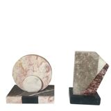 asymmetrical marble Art Deco bookends