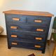 Vintage patinated black craft furniture style chest of drawers
