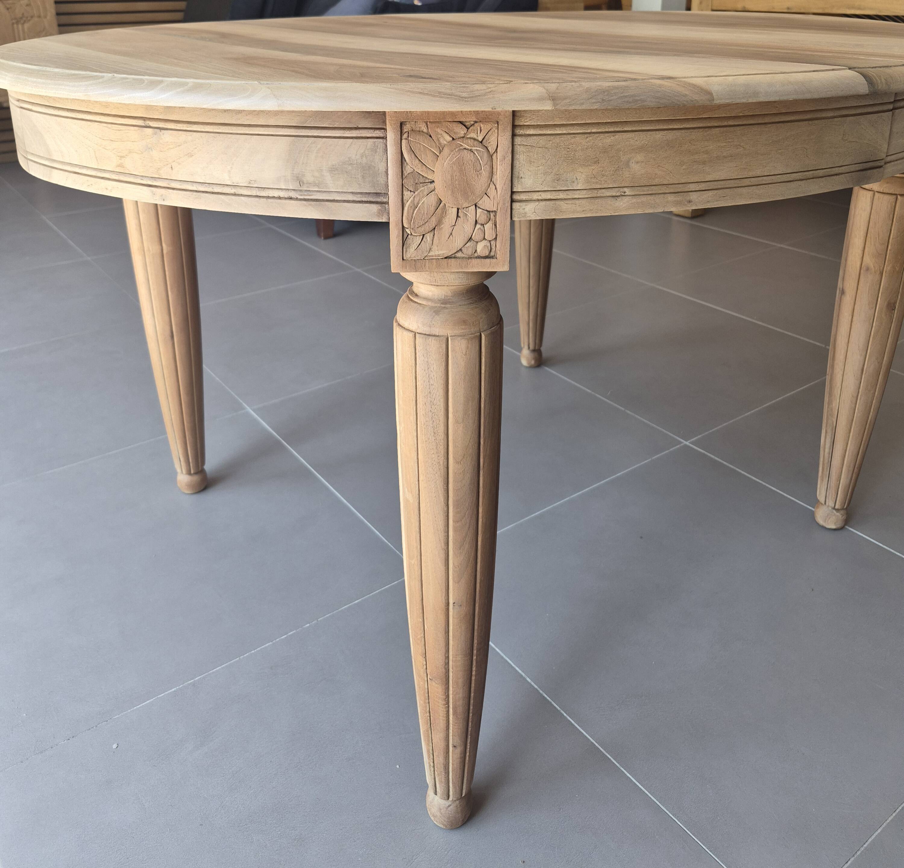 Table ronde extensible art déco