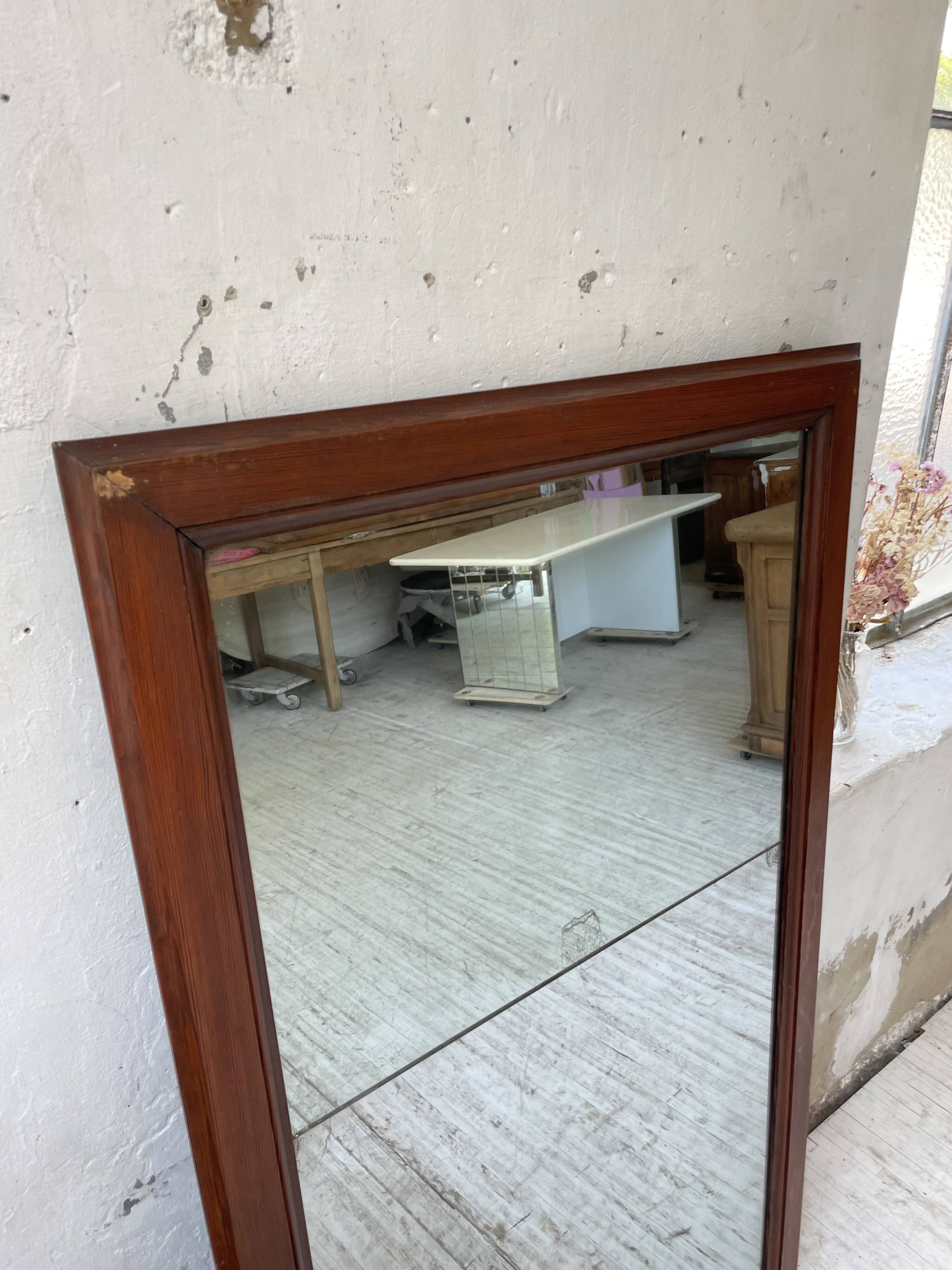 Late 19th century XL wooden mirror