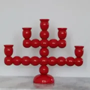 Swedish Mid Century  Five-Arm  Bobbin Candelabra