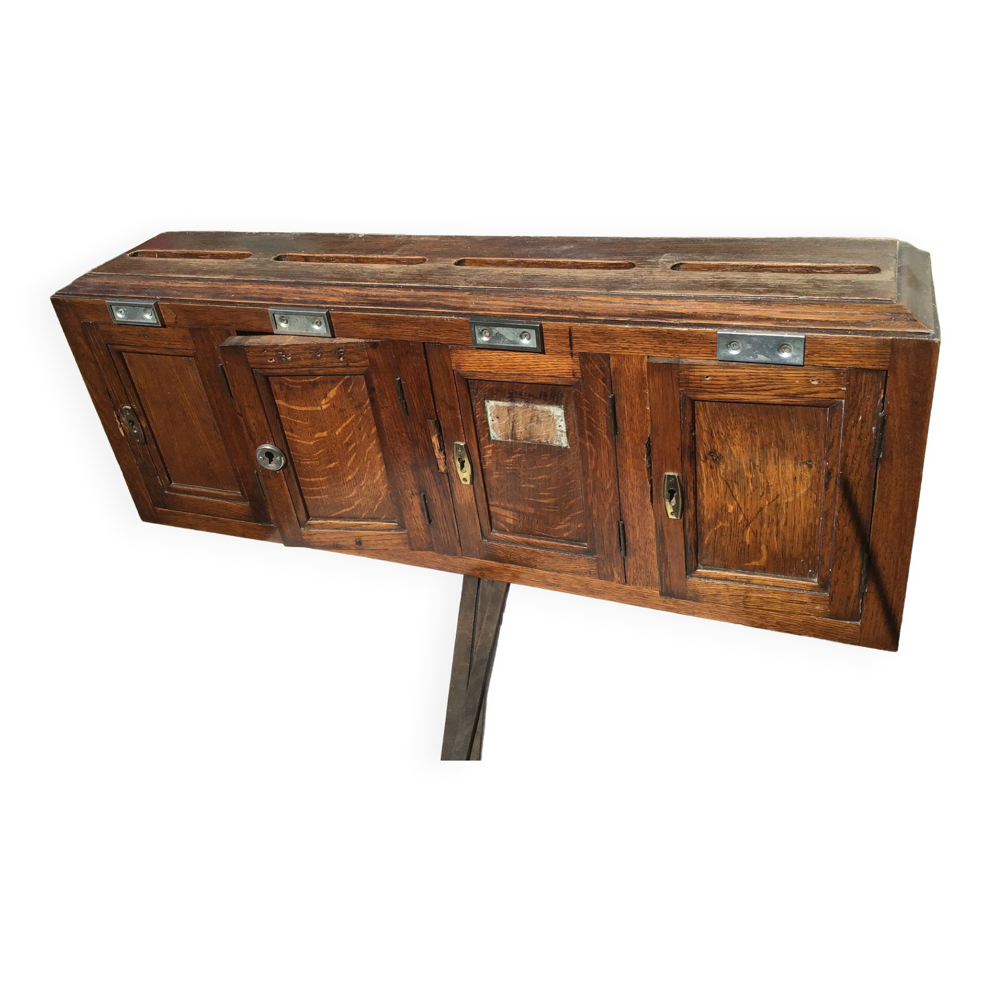 Vintage Wooden Building Mailbox Set