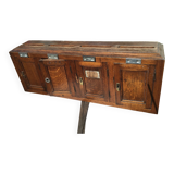 Vintage Wooden Building Mailbox Set