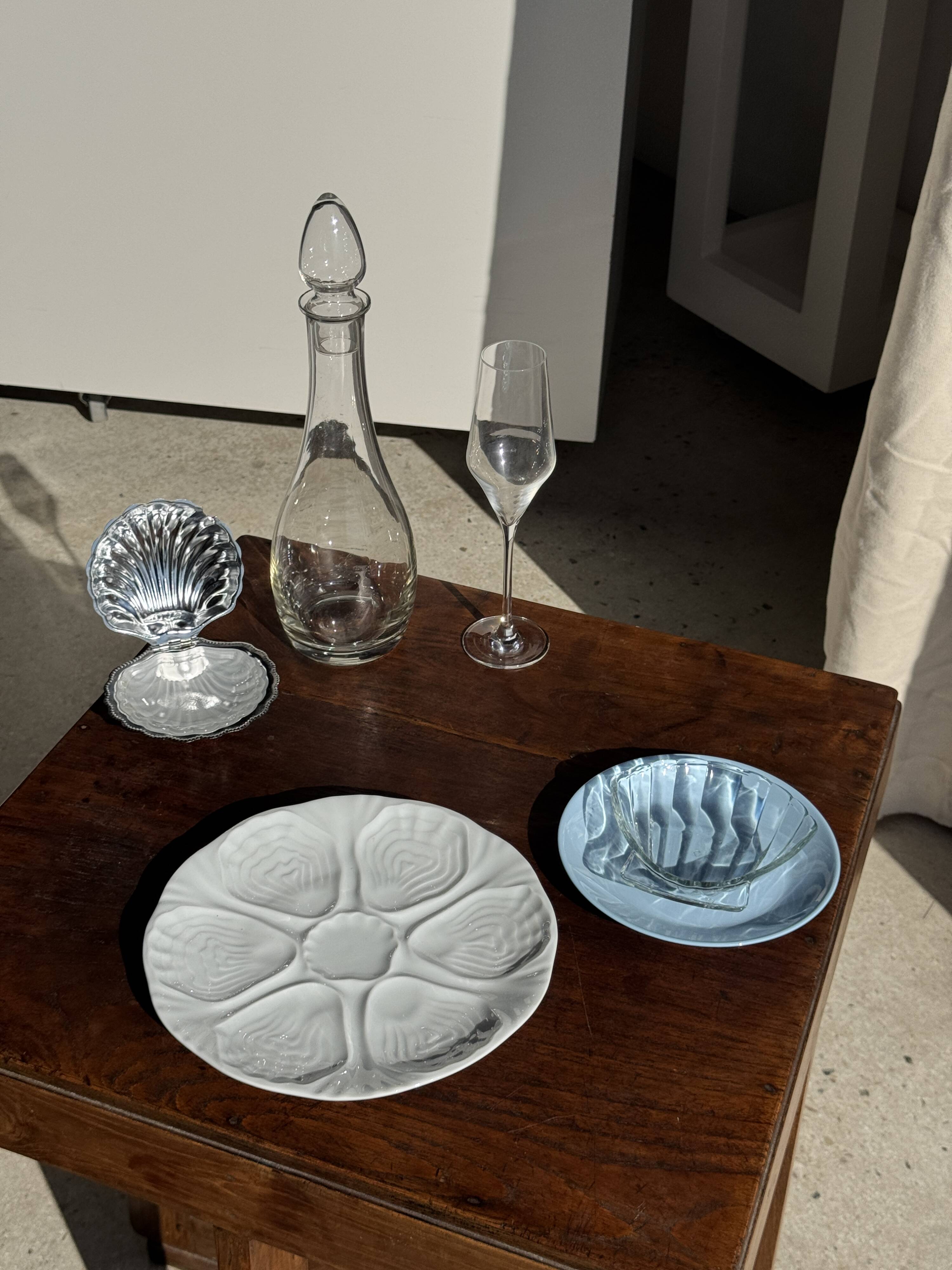 Set of 6 vintage blue dessert plates D18 (1)