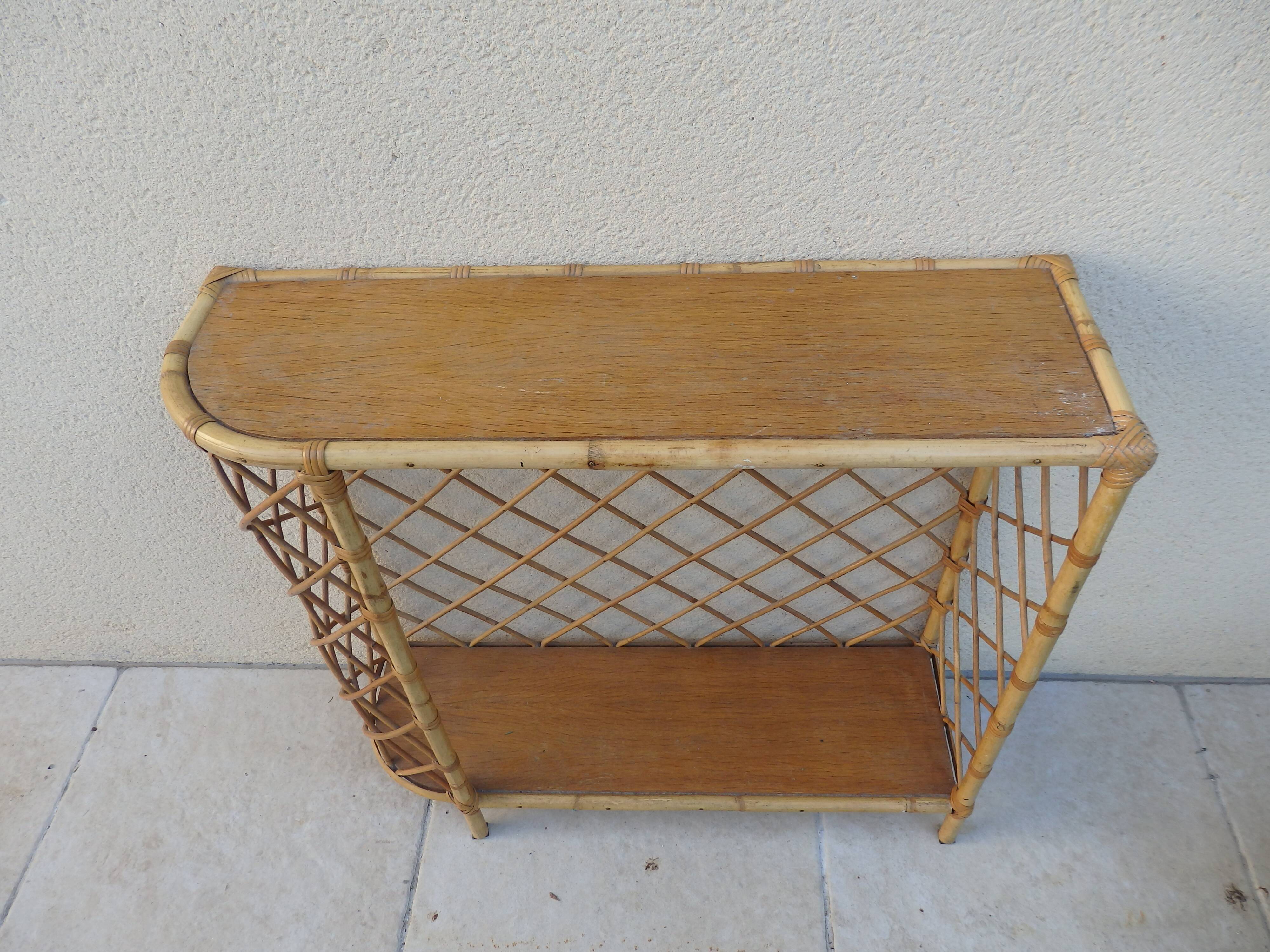 Rattan shelf cabinet