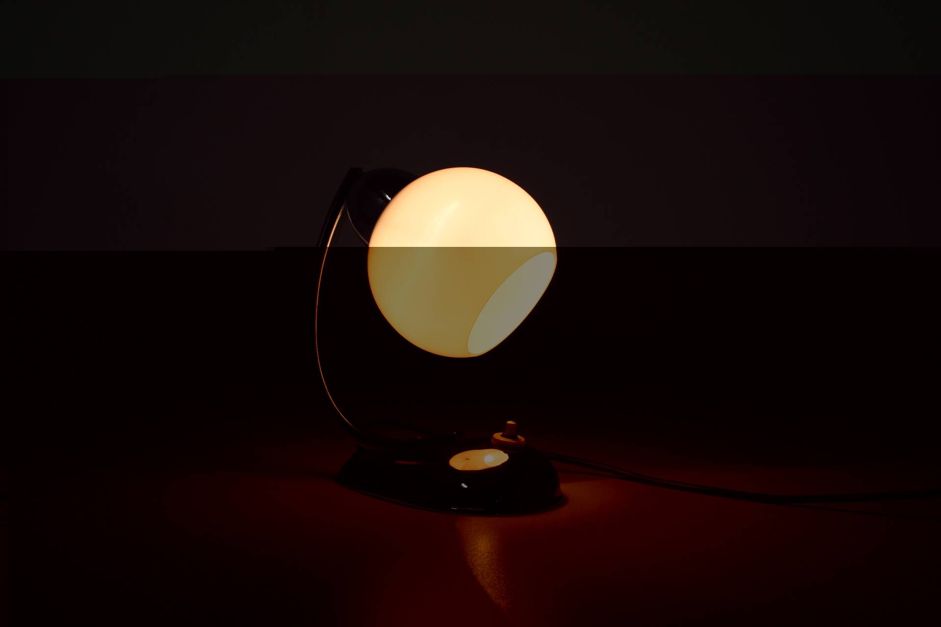 1950s chrome table lamp, Czechoslovakia