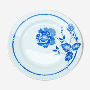 Plate blue flower model Rigobert du Moulin des Loups