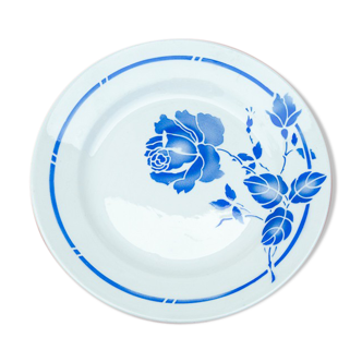 Plate blue flower model Rigobert du Moulin des Loups