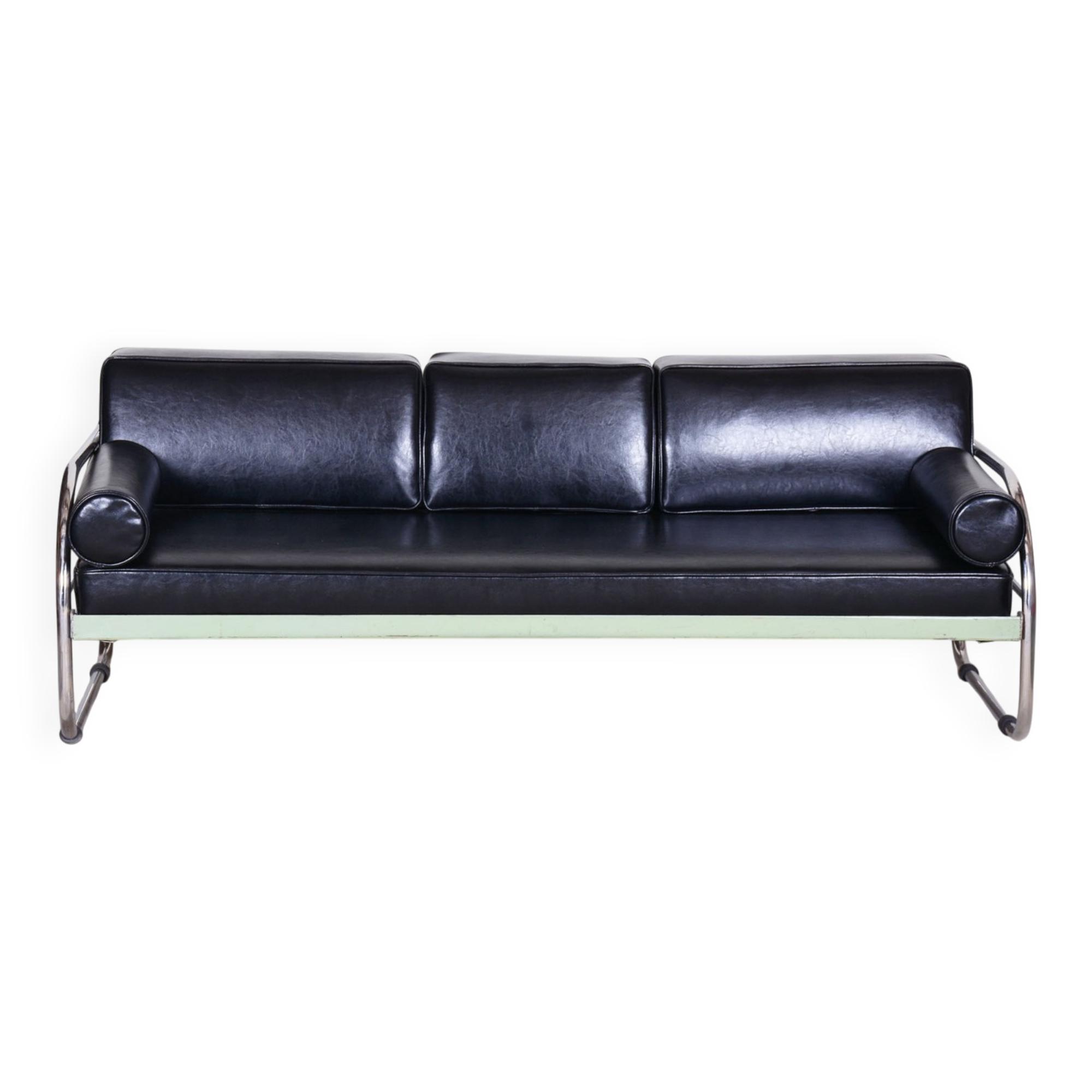 Bauhaus Sofa in Leather by Robert Slezak, 1930s