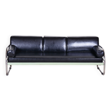 Bauhaus Sofa in Leather by Robert Slezak, 1930s