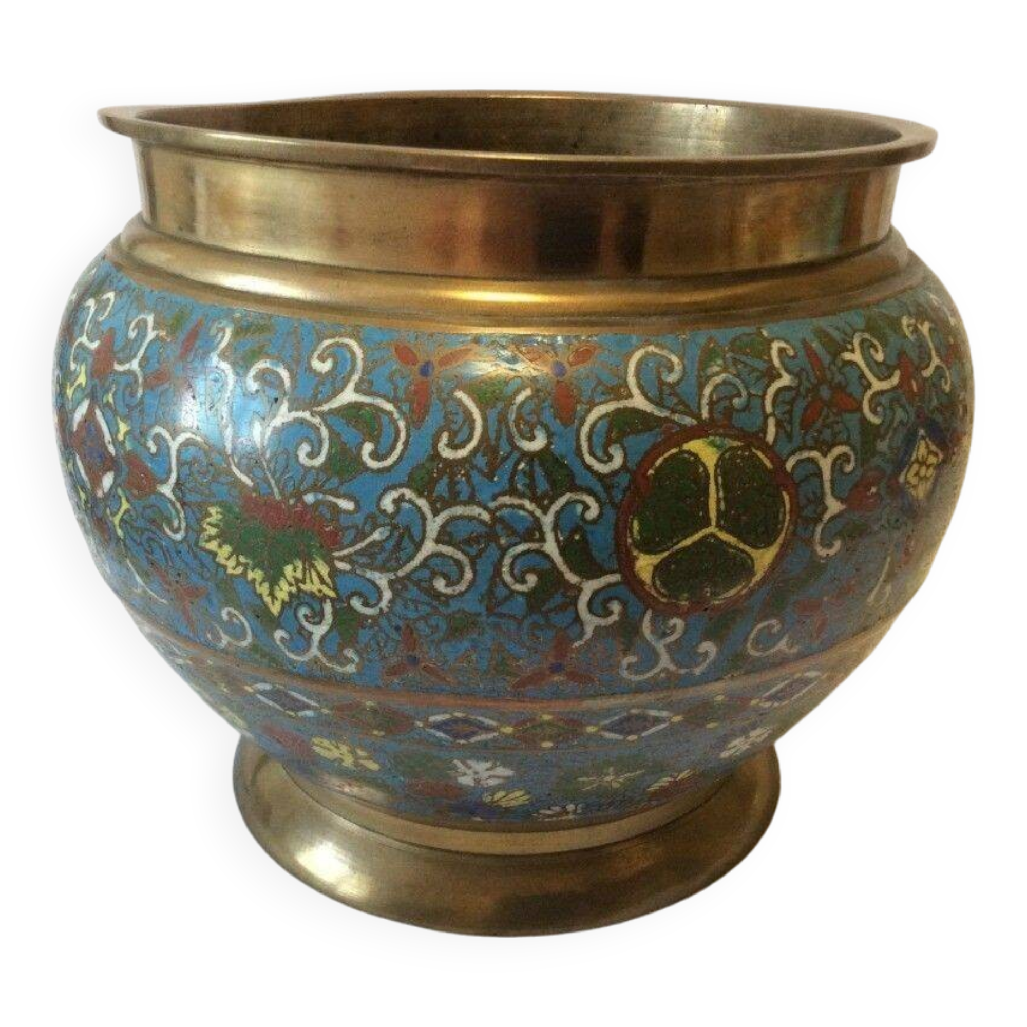 Japan superb cloisonné cache pot with DAIMYO TOKUGAWA clan crest, 19th century Edo Nippon