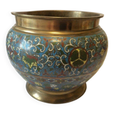 Cache pot japon cloisonné blason clan de Daimyo Tokugawa XIXe edo nippon