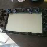 Wrought iron tray with mirror