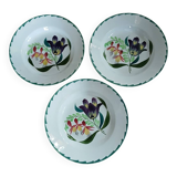 3 antique deep plates from St Amand and Hamage