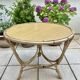 Table basse ronde rotin années 60