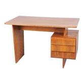 Mid-Century Walnut and Oak Writing Desk from B. Landsman, Czech, 1950s