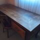 Large Louis XV mid-century desk in solid walnut.