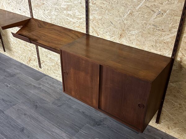 60s 70s teak wall shelf Wall Unit Kai Kristiansen for FM Møbler Denmark