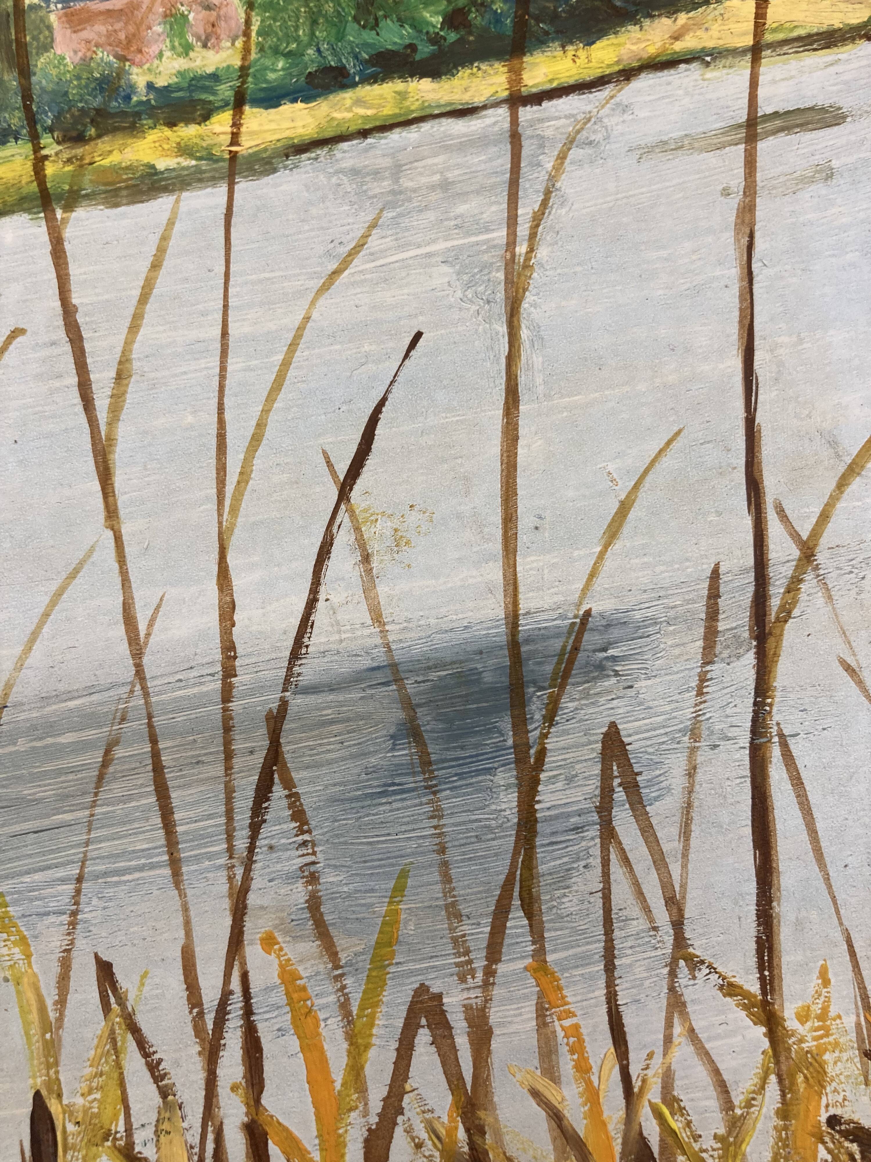Oil on vintage cardboard