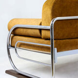 Canapé tubulaire en acier chromé Bauhaus de Hynek Gottwald, années 1930