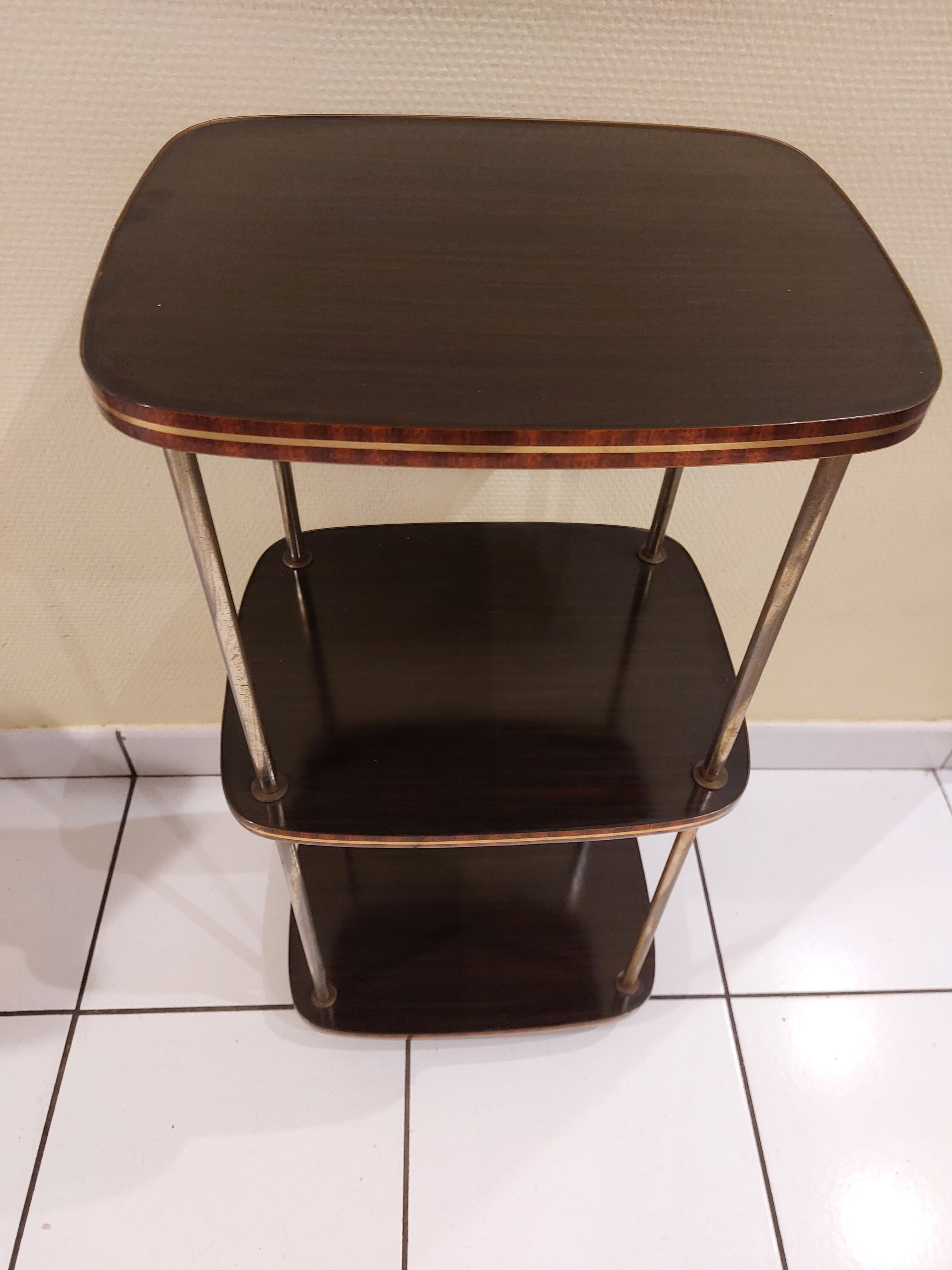 Shelf in formica and gilded metal 1960