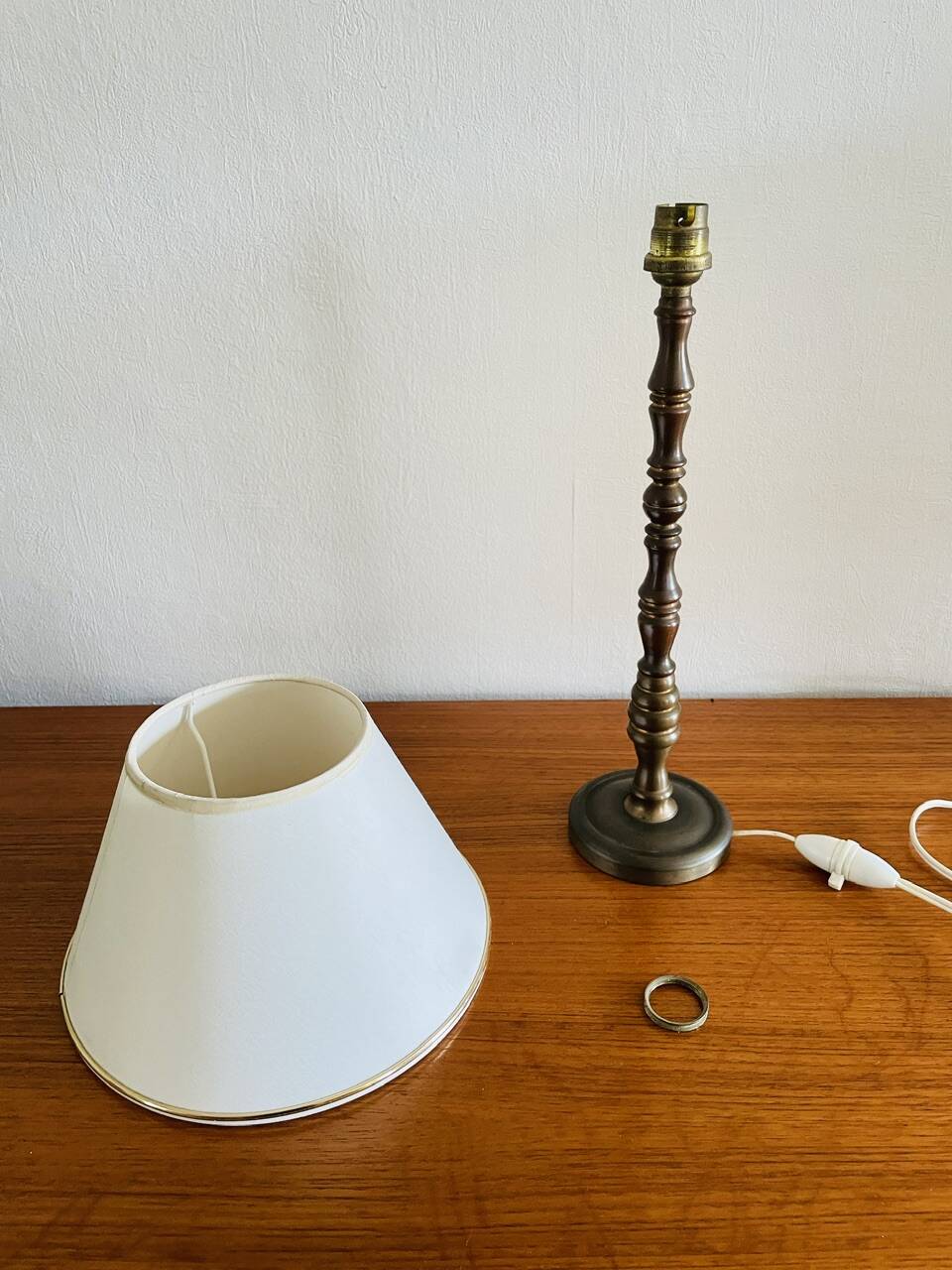 Vintage brass table lamp, circa 1940s - 1950s