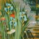 Paul Collomb : Les iris bleues, lithographie originale signée
