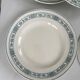 Lot of 6 blue-green ironstone plates, antique French earthenware.