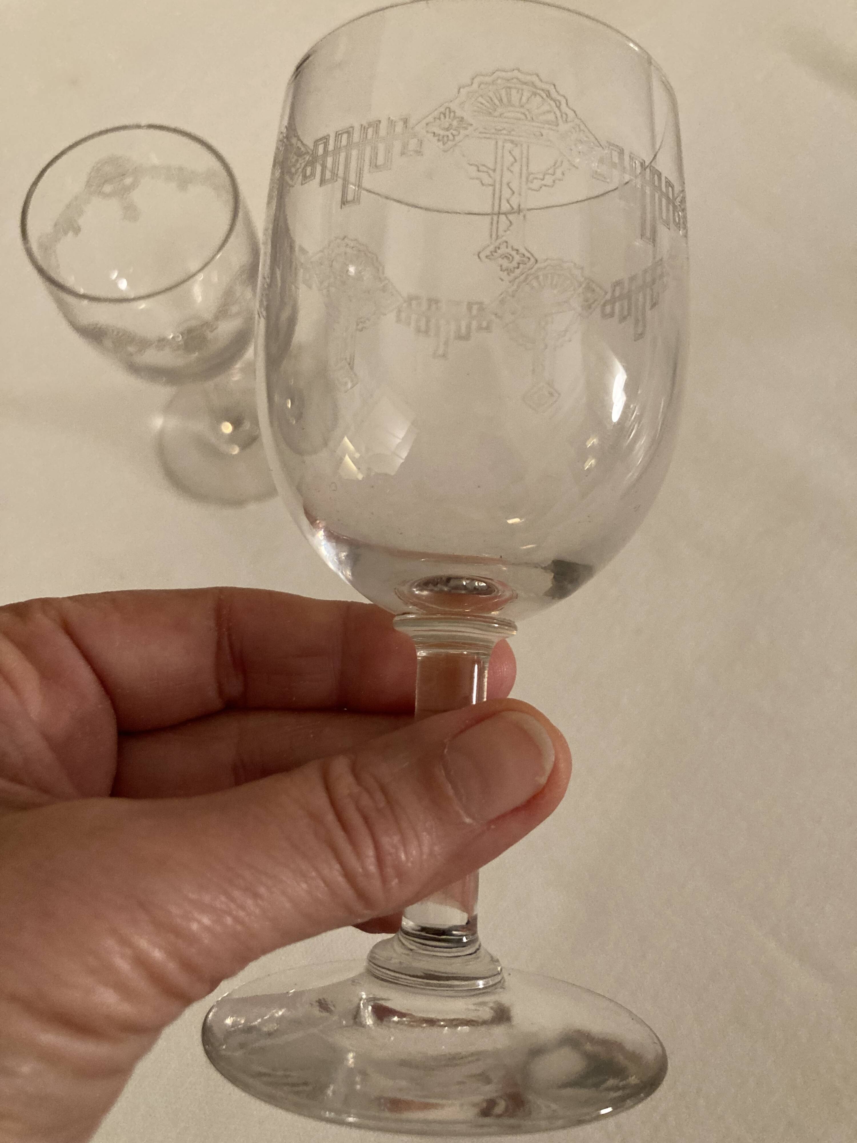 2 old glasses from the end of the 19th century, beginning of the 20th century