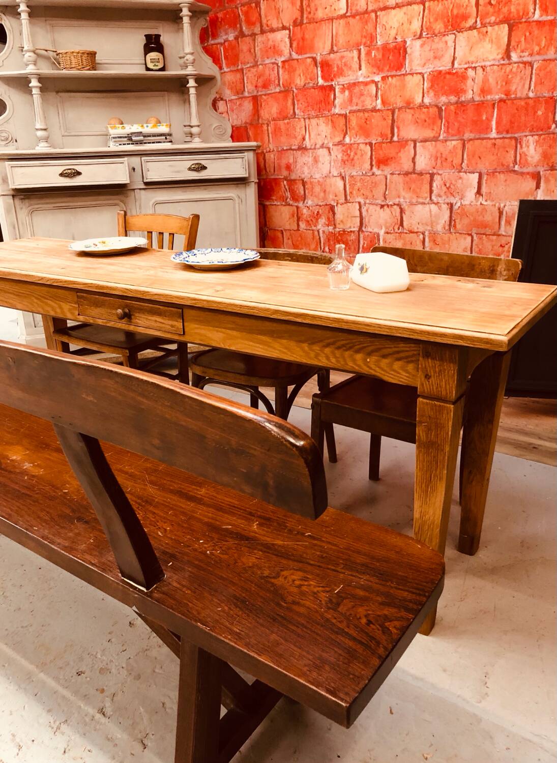 Ancienne table de ferme en chêne