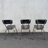 Black marbled formica chairs