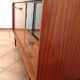 Varnished wooden sideboard with glass storage / vintage 60s-70s