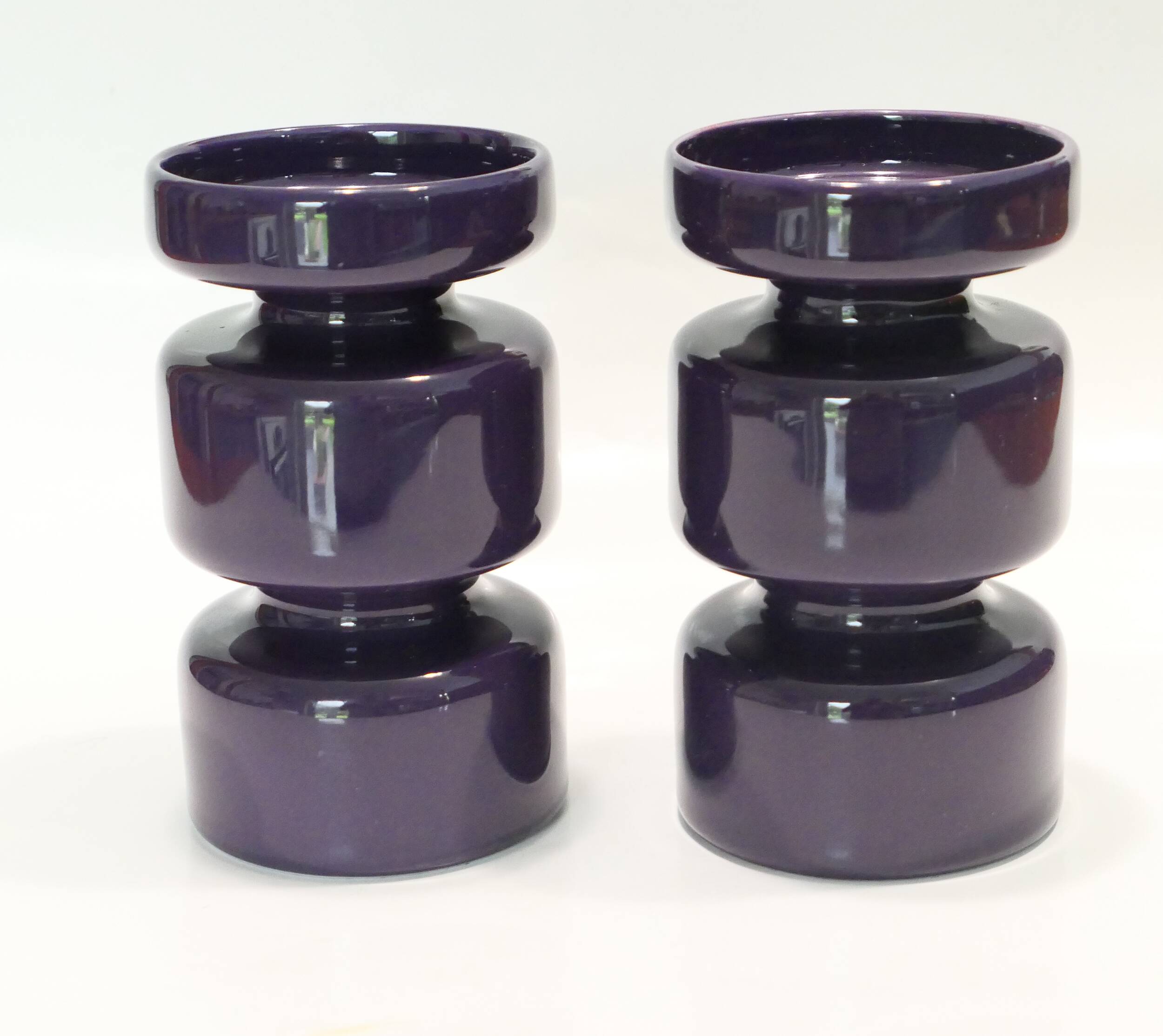 Pair of vintage parma ceramic candlesticks