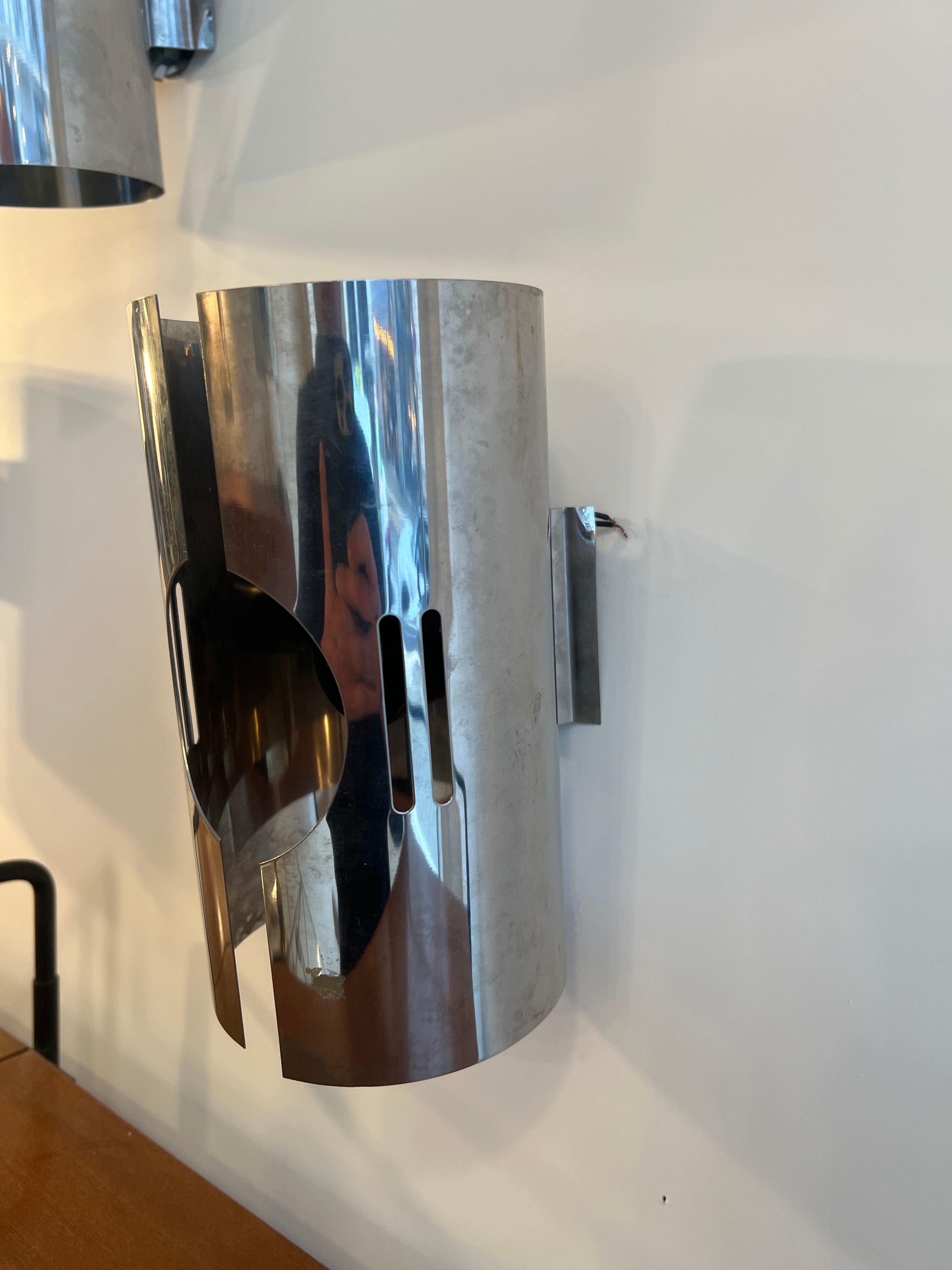 Suite of three design wall lamps 1970 Space Age