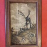 Peinture à l'huile vintage française sur Montmartre au 17ème siècle, signée Gatacre