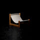 Sling chair in pine, canvas and sheepskin, 1970s
