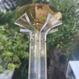 Lampadaire en plexiglass et laiton doré époque xxeme siècle