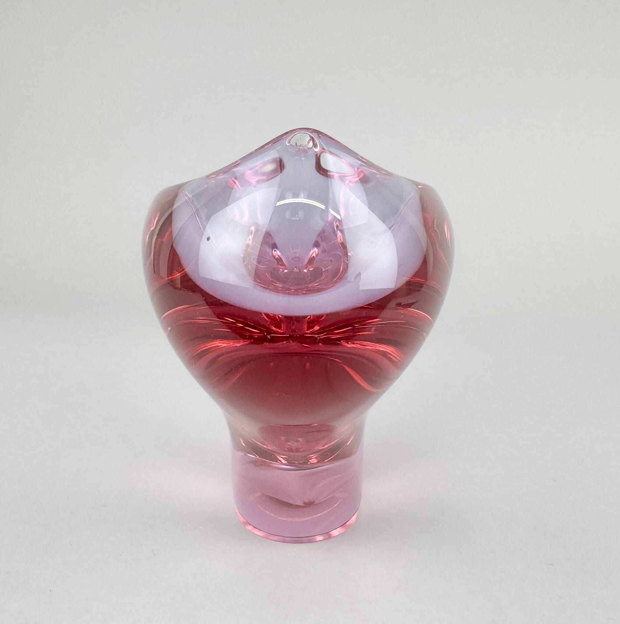 1960s Art Glass Bowl by Glass Designer Miloslav Klinger, Czechoslovakia