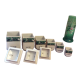 Set of 6 old pots with 3 trundle lids