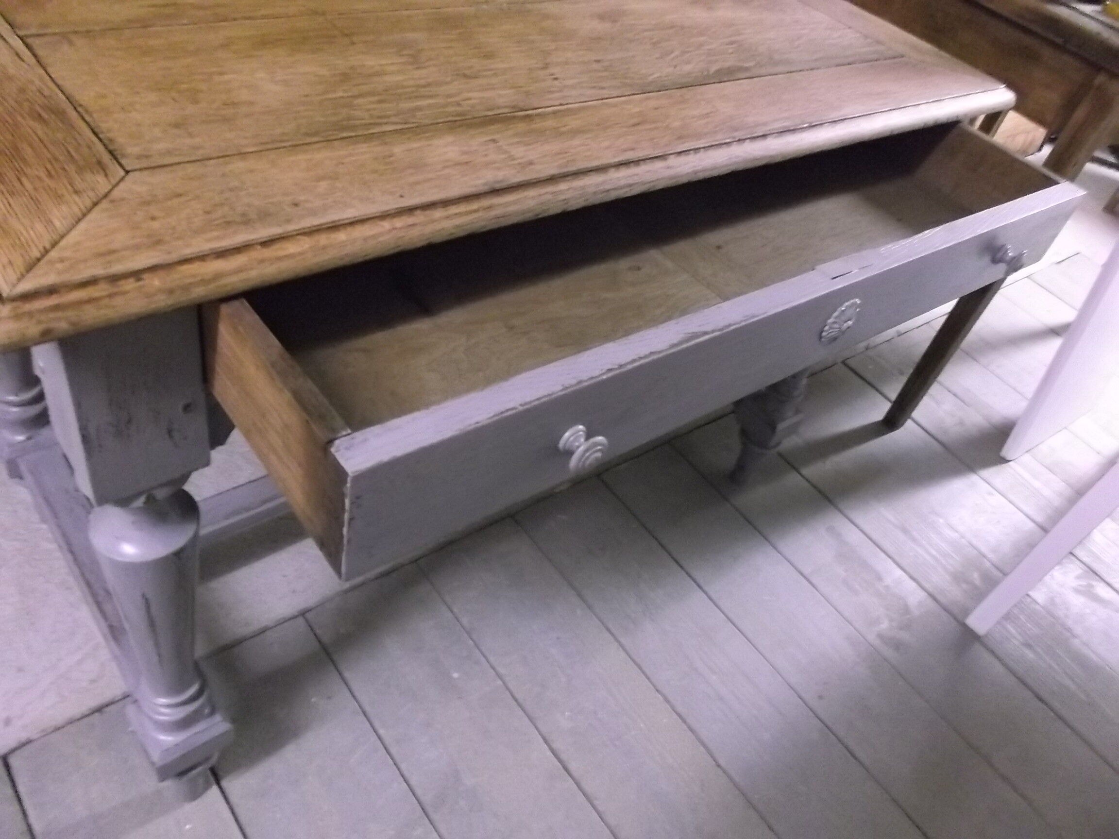 Antique desk patinated