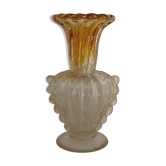 Italian vase in blown and bubbled glass in the taste of Barovier and Toso, 1950