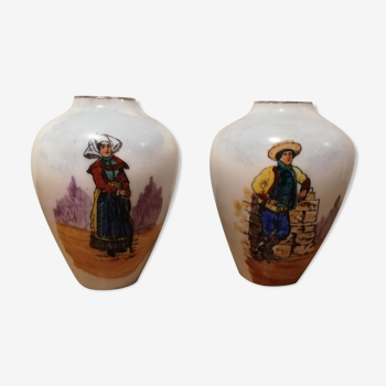 Paire de vases en porcelaine de Limoges