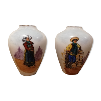 Pair of Limoges porcelain vases