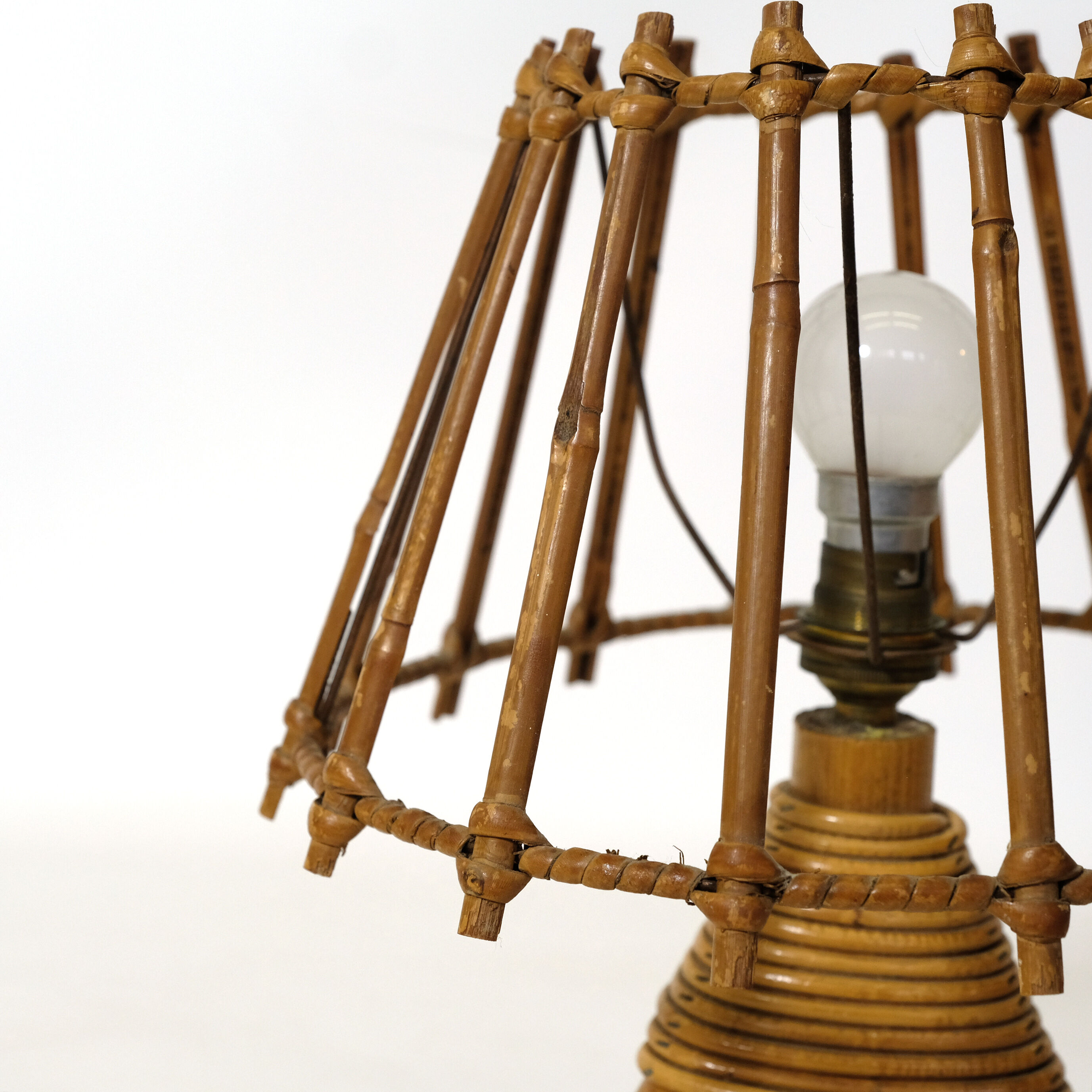 Rattan bedside lamp from the 60/70